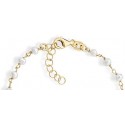 MiaBella 18K Gold over 925 Sterling Silver Handmade Italian 3.5-4mm White Cultured Freshwater Pearl Rosary Cross Charm Bead Bracelet for Women Teen Girls, Adjustable Link Chain 6 to 8 Inch 925 Italy
