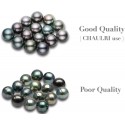CHAULRI Classic AAA Quality Genuine Tahitian Black Pearl Dangle Drop Earrings 8-9mm &ndash; Birthday Anniversary Jewelry Gifts for Women